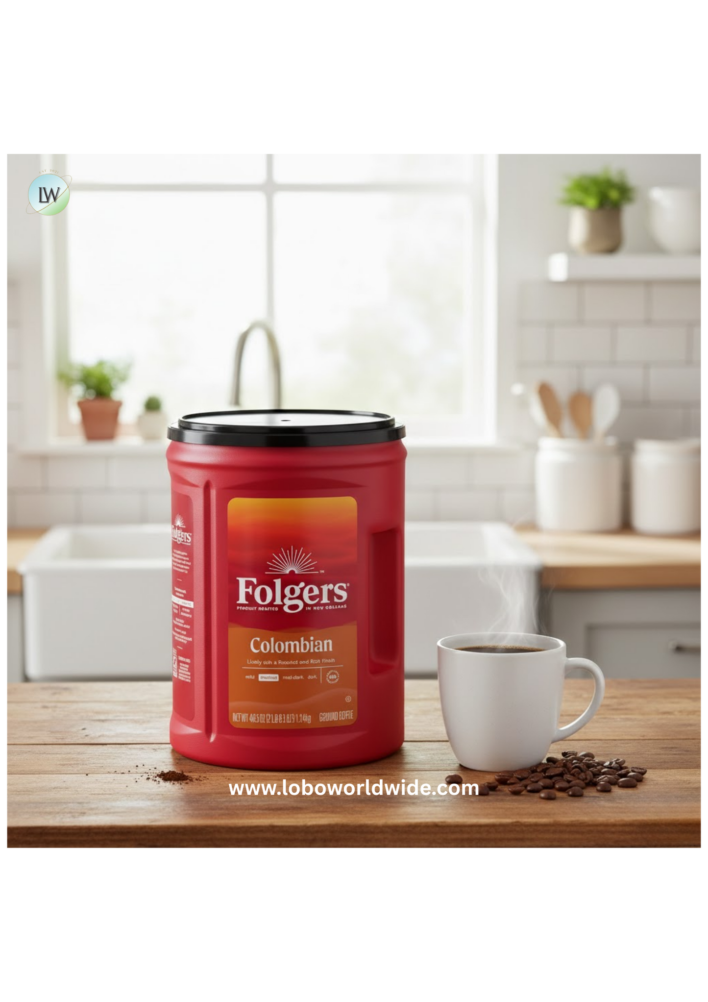 Folgers 100% Medium Roast Ground Colombian Coffee, 40.3 oz.