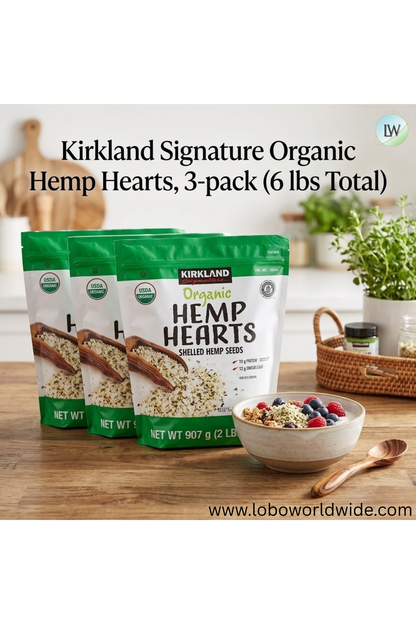Kirkland Signature Organic Hemp Hearts, 3-pack (6 lbs Total)