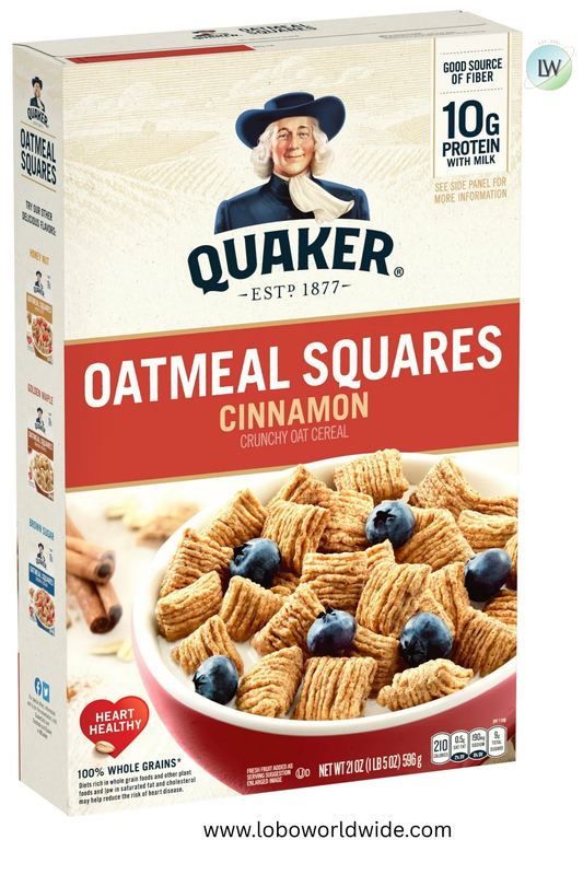 Quaker Oatmeal Squares Cinnamon Crunchy Oat Cereal, 21 oz