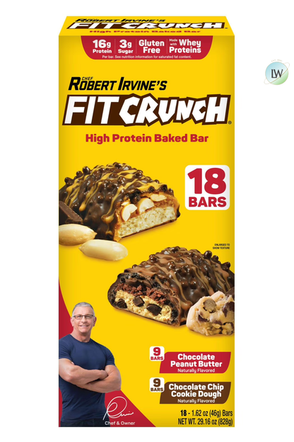 FITCRUNCH High Protein Baked Bars, 1.62 oz. (Pack of 18)