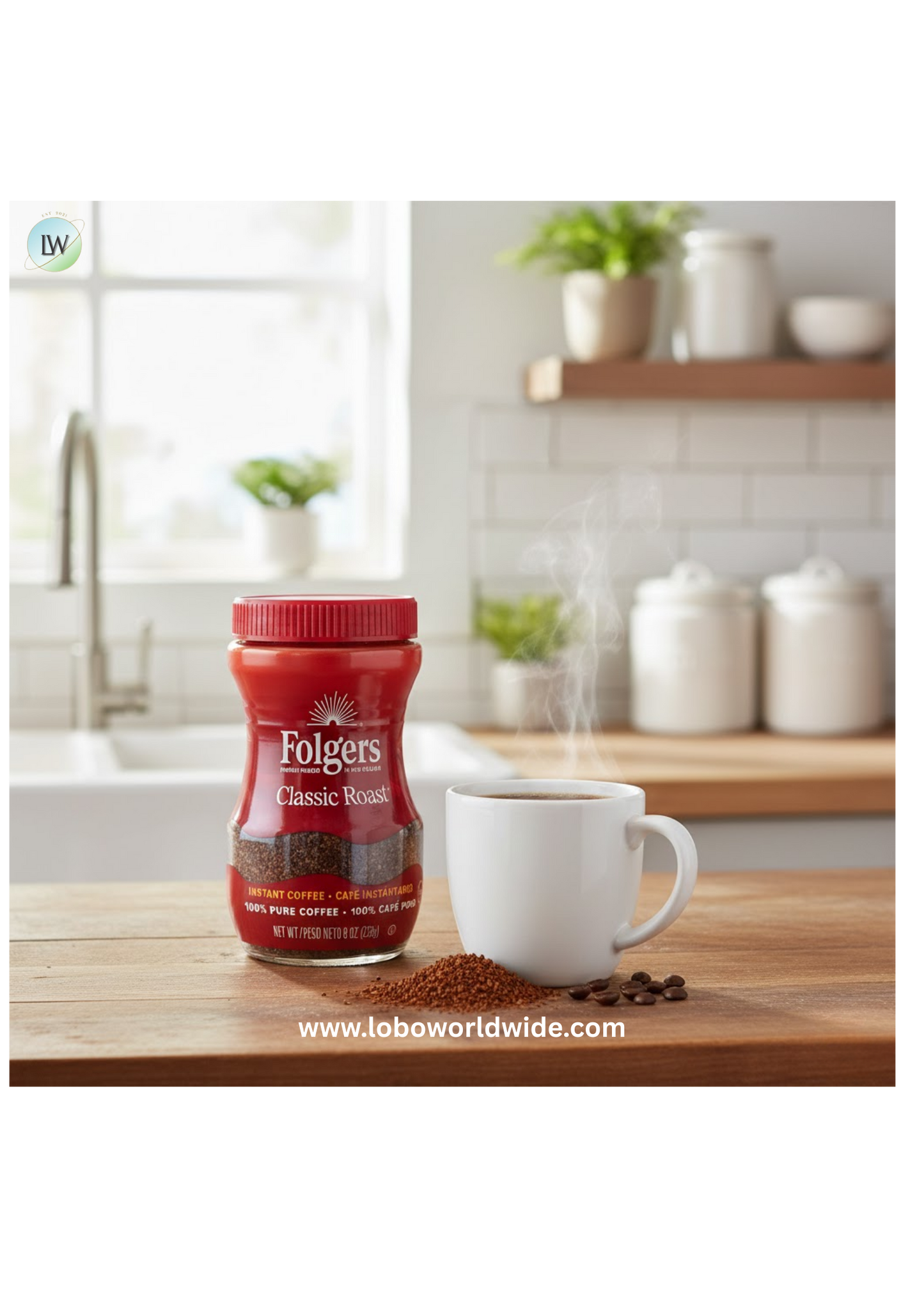 Folgers Classic Roast Instant Coffee (various cases)