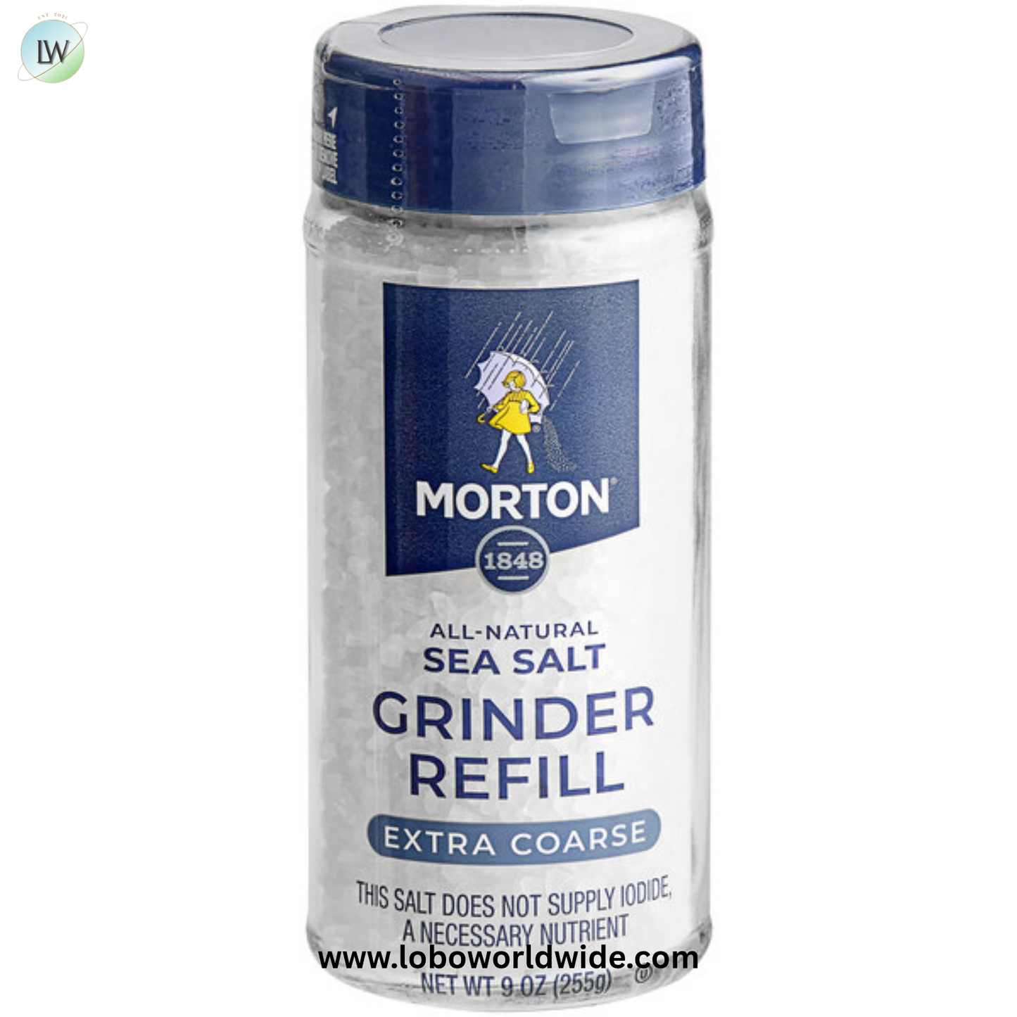Morton Extra Coarse Sea Salt Grinder Refill 9 oz. - 6/Case