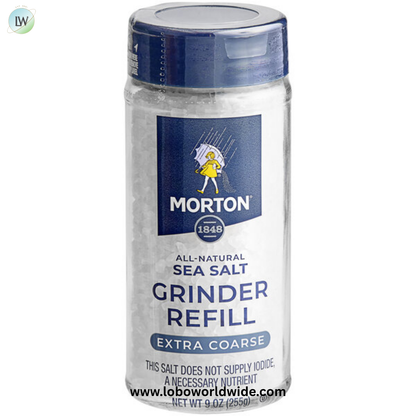 Morton Extra Coarse Sea Salt Grinder Refill 9 oz. - 6/Case