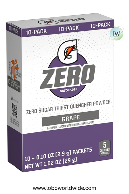 Gatorade G Zero Sports Drink , Energy Drink Mix, 0.10 oz, 10 ct. (Pack of 2)(Various Flavours)