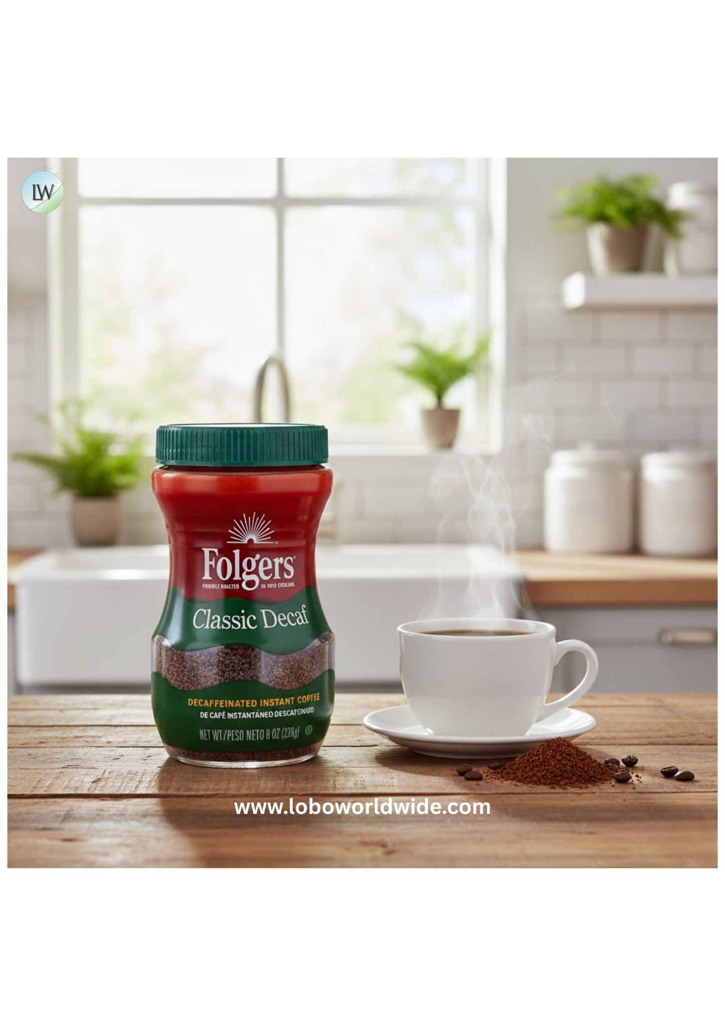 Folgers Classic Decaf Instant Coffee 8 oz