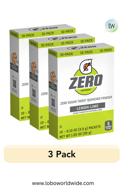 Gatorade G Zero Sports Drink , Energy Drink Mix, 0.10 oz, 10 ct. (Pack of 2)(Various Flavours)