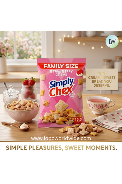 Chex simply Strawberry Crème Flavored Snack Mix, Family Size, 13.5 oz (Various Sizes)