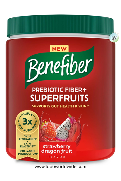 Benefiber Prebiotic Fiber + Superfruits Dietary Supplement, Strawberry Dragon Fruit Flavor, 8.8 Oz