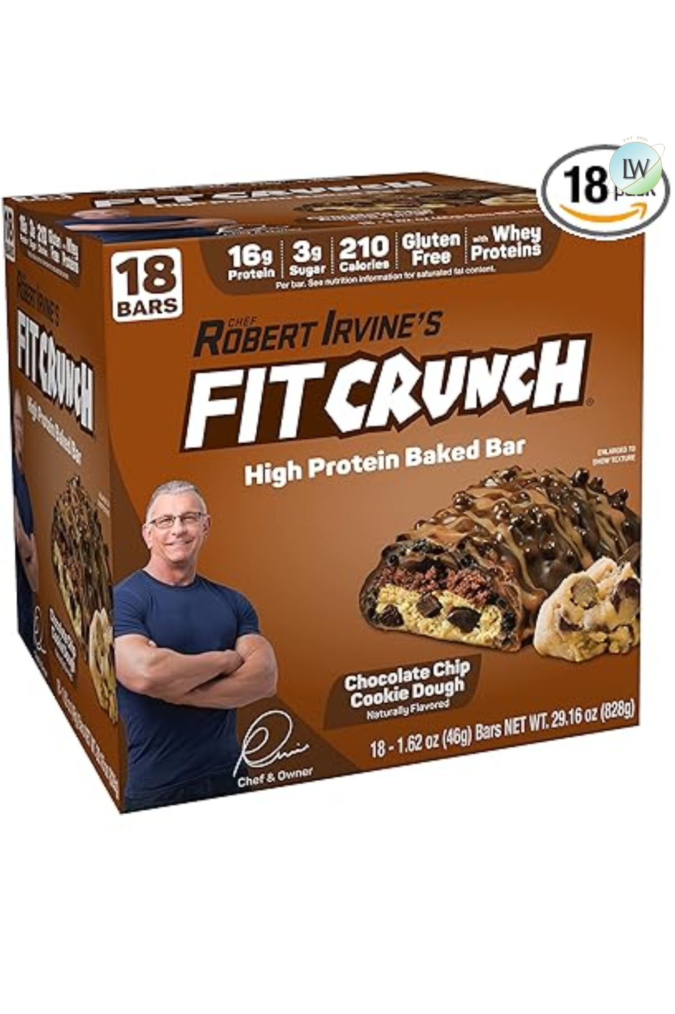 FITCRUNCH High Protein Baked Bars, 1.62 oz. (Pack of 18)