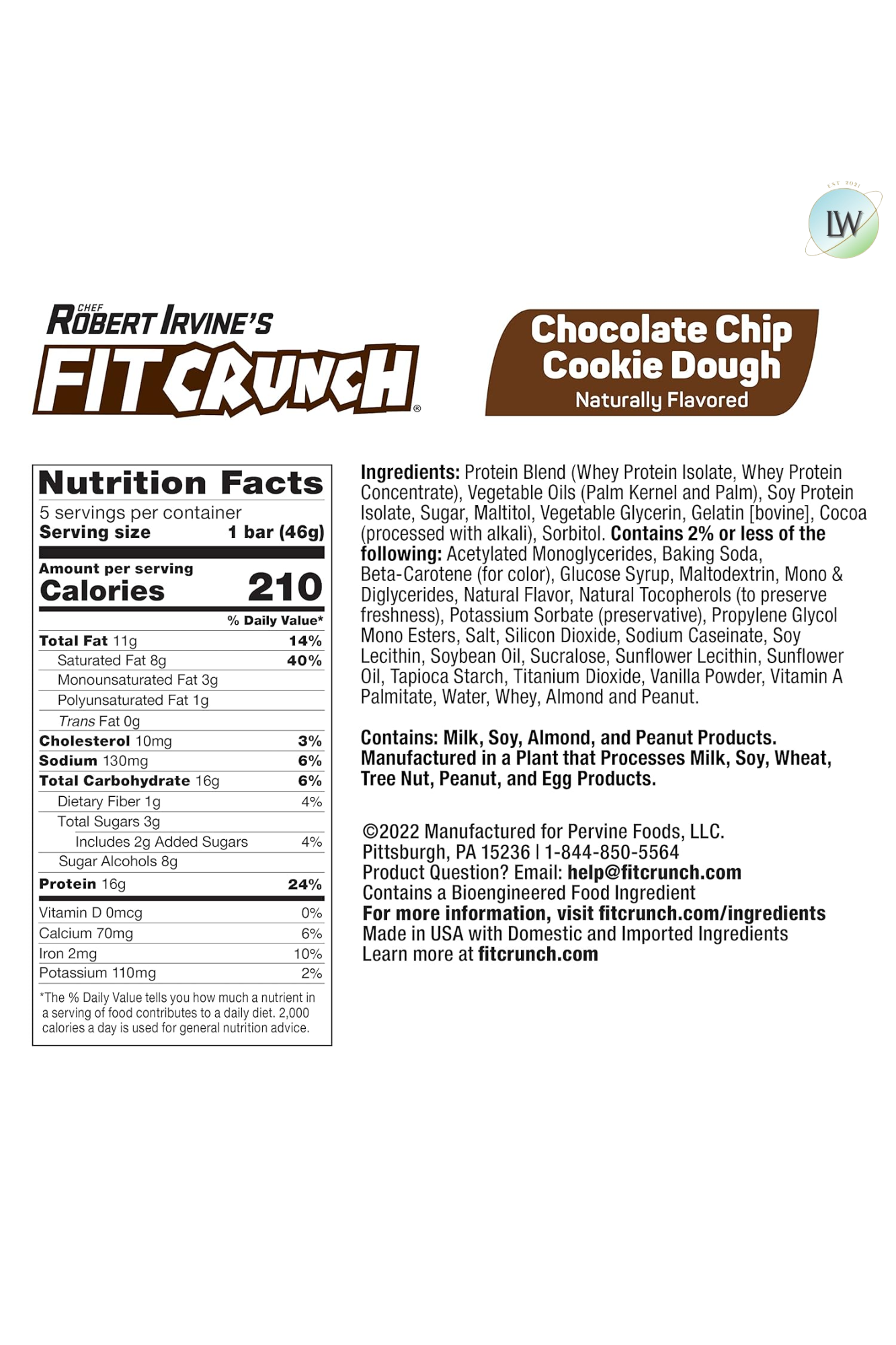 FITCRUNCH High Protein Baked Bars, 1.62 oz. (Pack of 18)