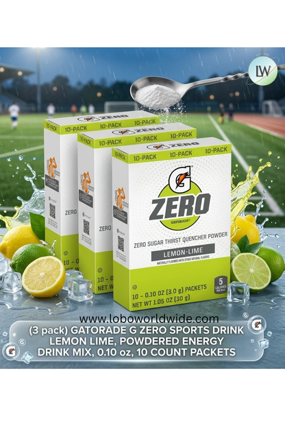 Gatorade G Zero Sports Drink , Energy Drink Mix, 0.10 oz, 10 ct. (Pack of 2)(Various Flavours)