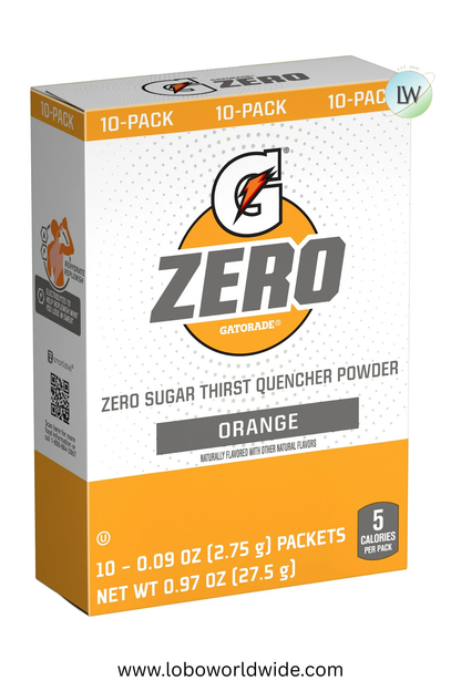 Gatorade G Zero Sports Drink , Energy Drink Mix, 0.10 oz, 10 ct. (Pack of 2)(Various Flavours)