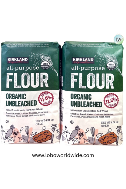 Kirkland Signature Organic Unbleached All Purpose Flour, 10 lbs, 2-count