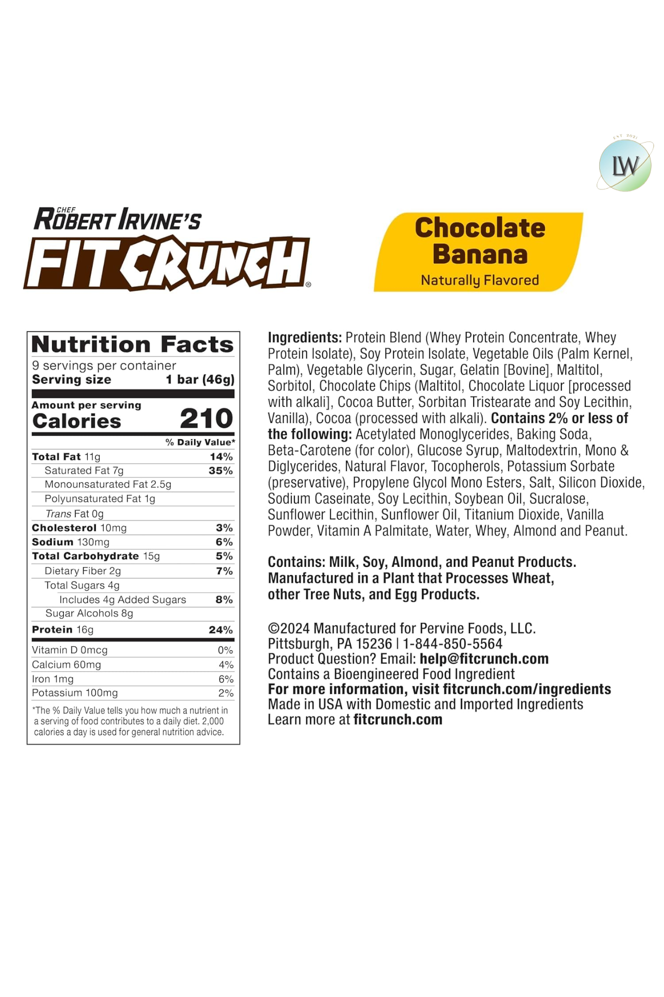 FITCRUNCH High Protein Baked Bars, 1.62 oz. (Pack of 18)
