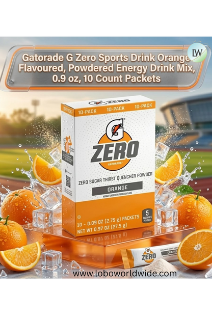 Gatorade G Zero Sports Drink , Energy Drink Mix, 0.10 oz, 10 ct. (Pack of 2)(Various Flavours)