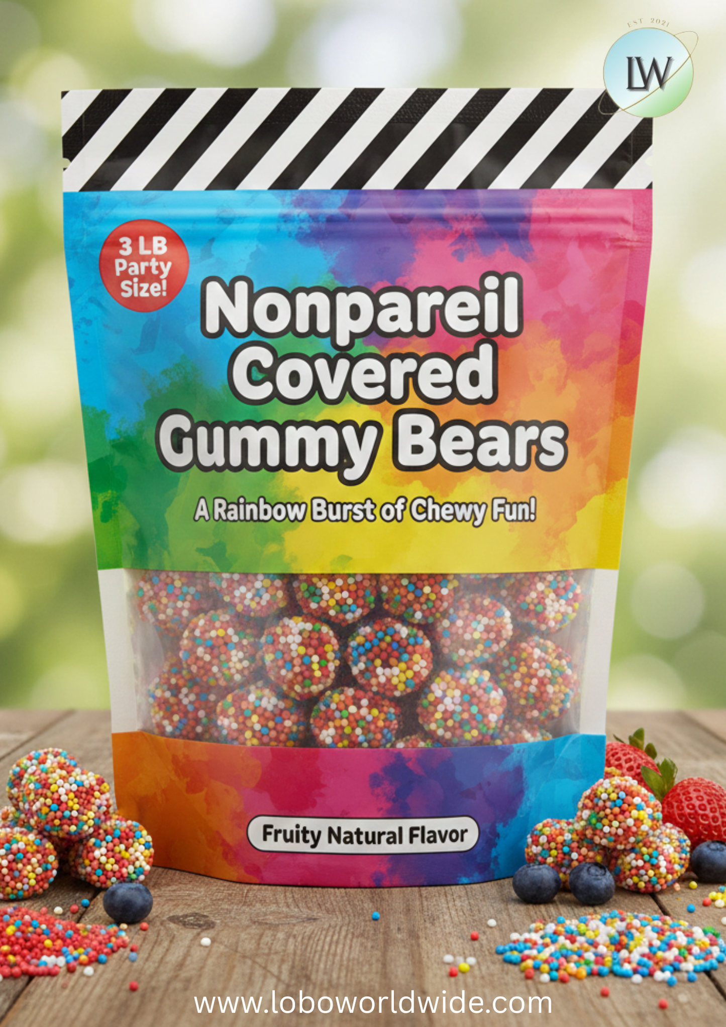 Nonpareil Covered Gummy Bears(Various Sizes)