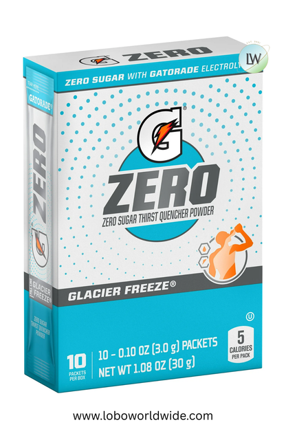 Gatorade G Zero Sports Drink , Energy Drink Mix, 0.10 oz, 10 ct.(Pack of 4)(Various Flavours)