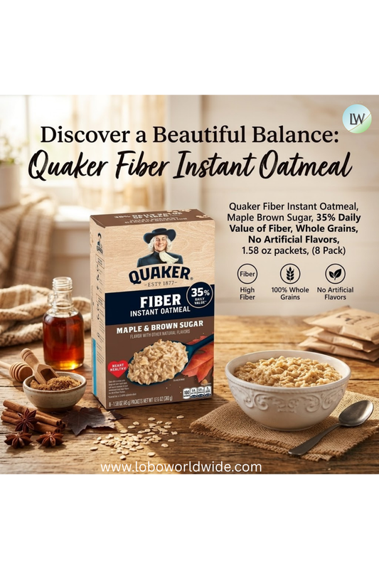 Quaker Fiber Instant Oatmeal, Maple Brown Sugar, 35% Daily Value of Fiber, Whole Grains, No Artificial Flavors, 1.58 oz packets, (8 Pack)