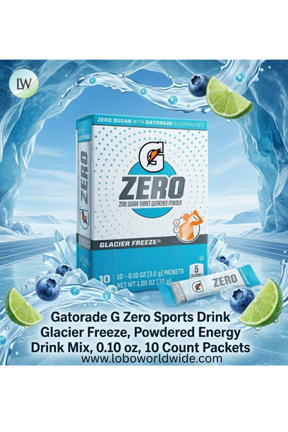 Gatorade G Zero Sports Drink , Energy Drink Mix, 0.10 oz, 10 ct.(Pack of 4)(Various Flavours)