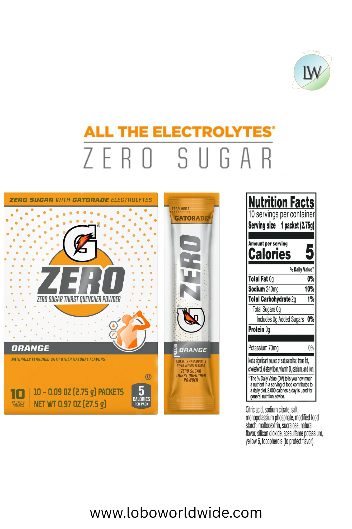 Gatorade G Zero Sports Drink , Energy Drink Mix, 0.10 oz, 10 ct.(Pack of 4)(Various Flavours)