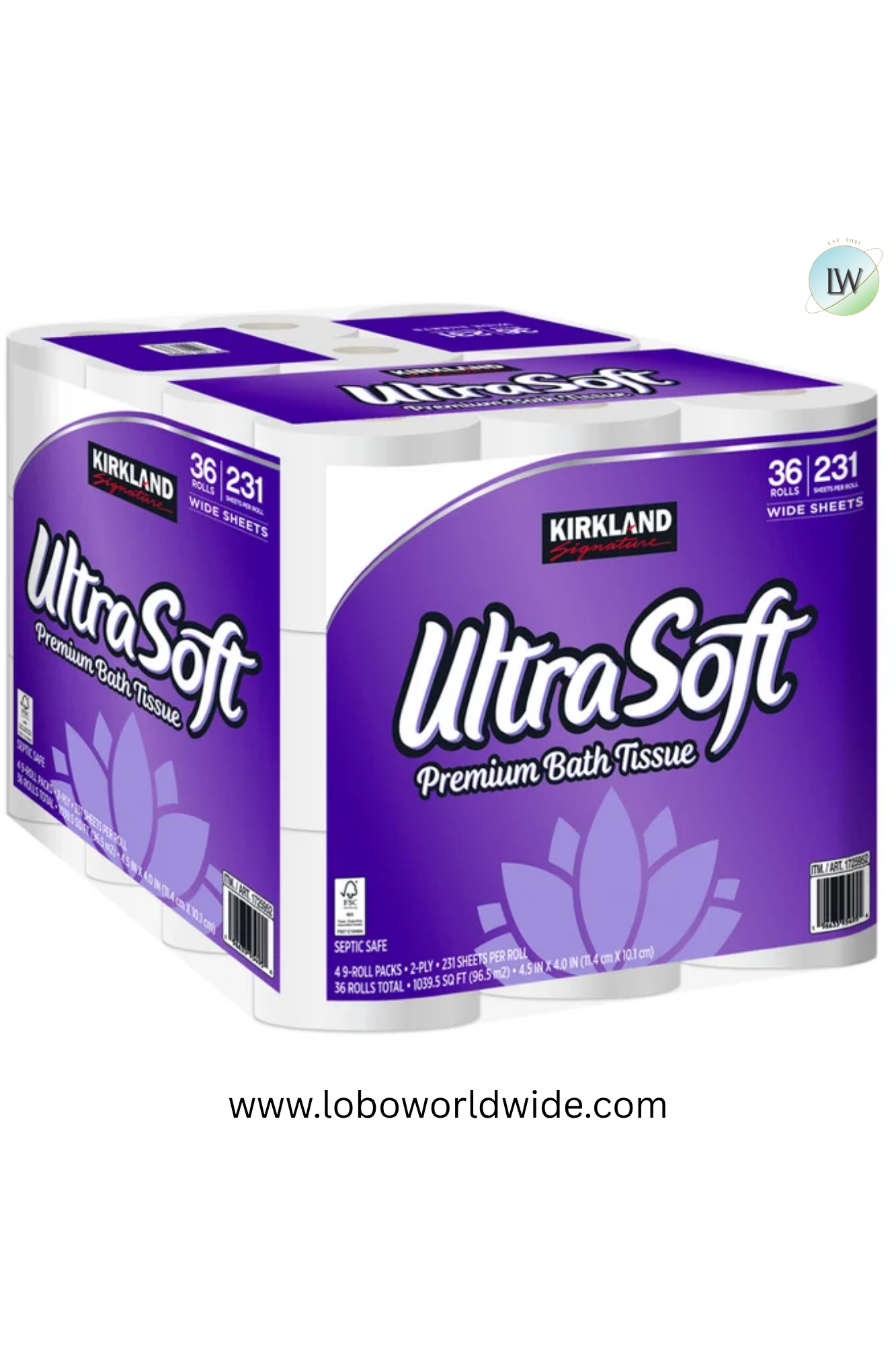 Kirkland Signature Ultra Soft Bath Tissue, 2-Ply, 231 Sheets, 36 Rolls