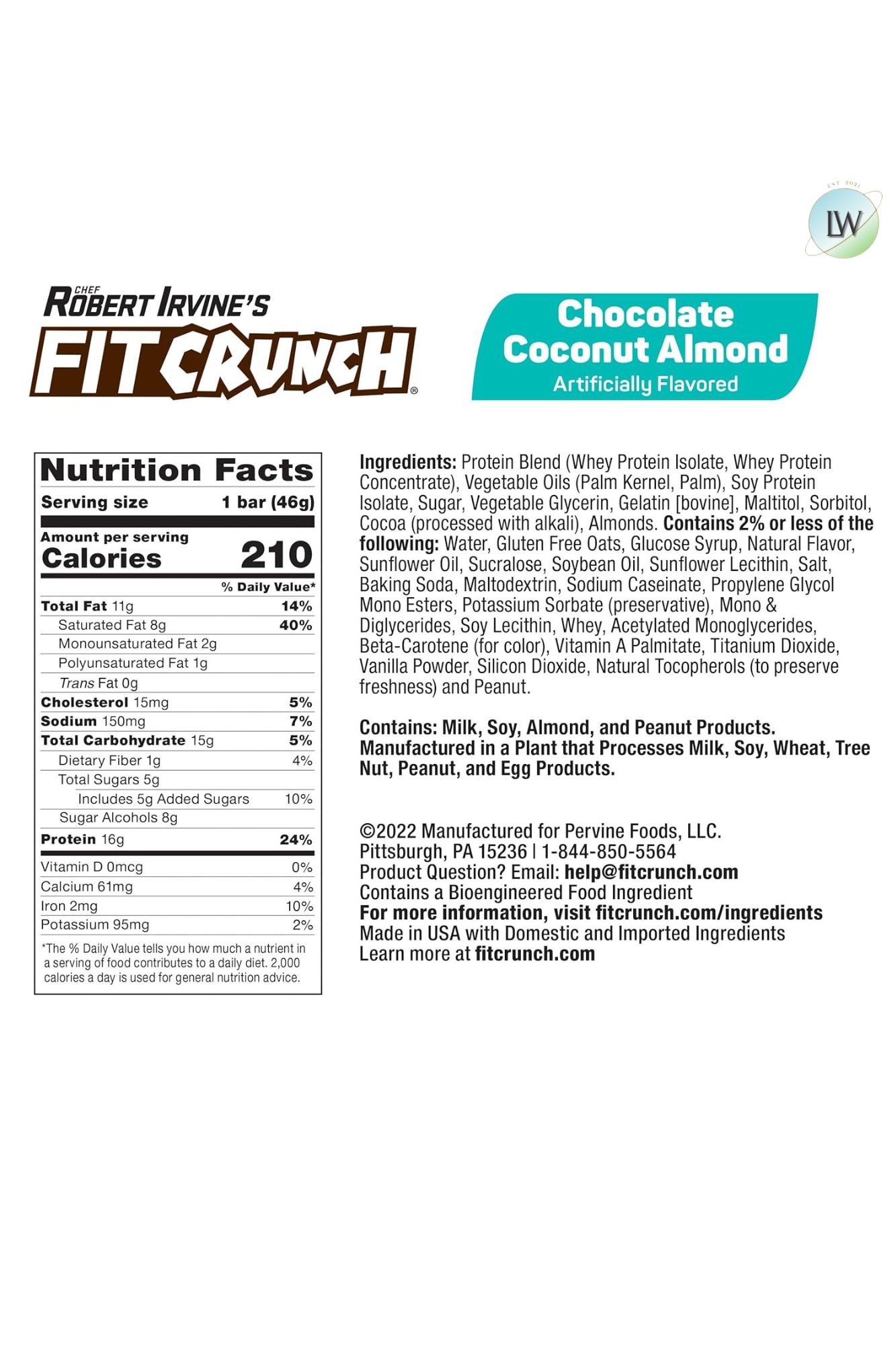 FITCRUNCH High Protein Baked Bars, 1.62 oz. (Pack of 18)