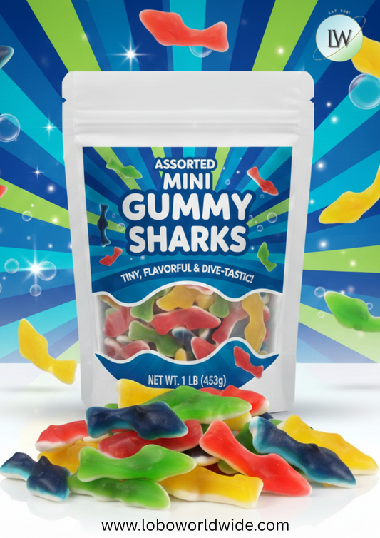 Assorted Gummy Sharks – Mini(Various Sizes)