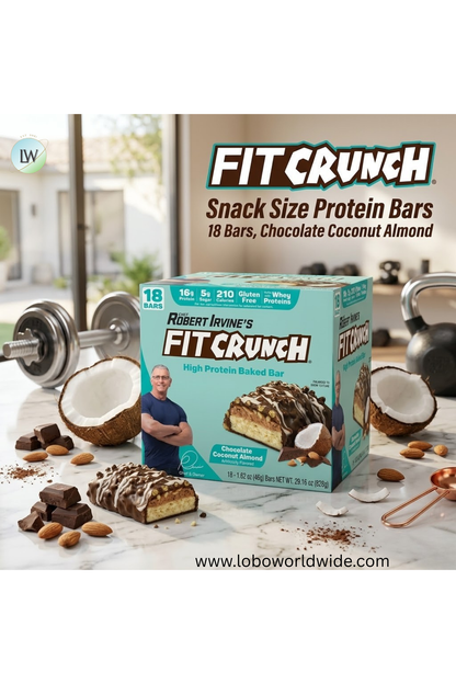 FITCRUNCH High Protein Baked Bars, 1.62 oz. (Pack of 18)