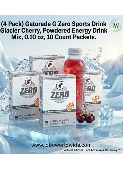 Gatorade G Zero Sports Drink , Energy Drink Mix, 0.10 oz, 10 ct.(Pack of 4)(Various Flavours)