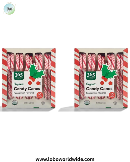 365 by Whole Foods Market, Organic Candy Canes 10 Count, 5 Ounce (Pack of 2)