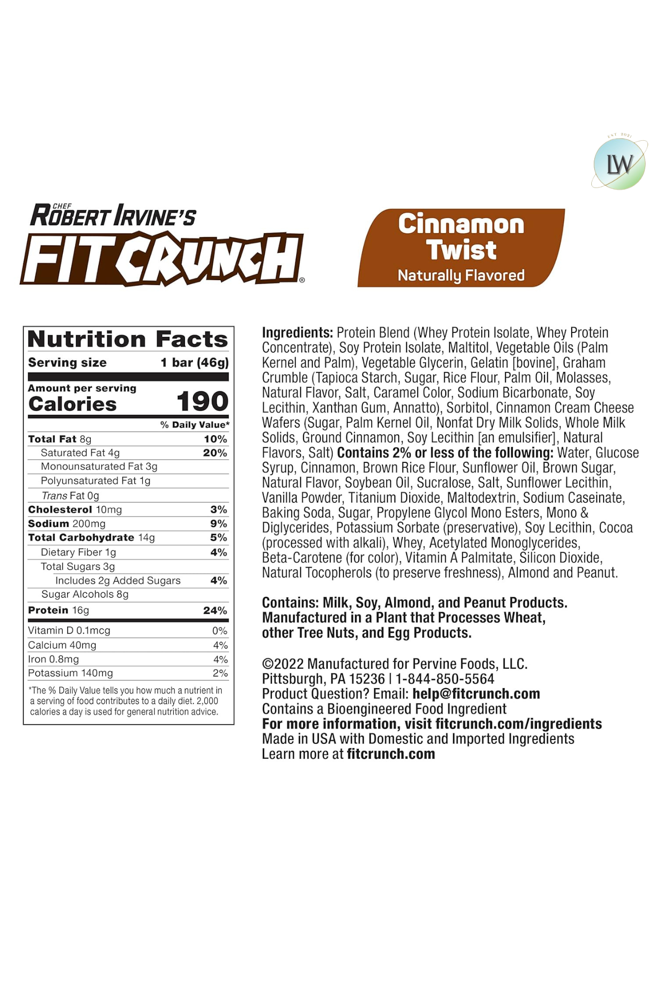 FITCRUNCH High Protein Baked Bars, 1.62 oz. (Pack of 18)