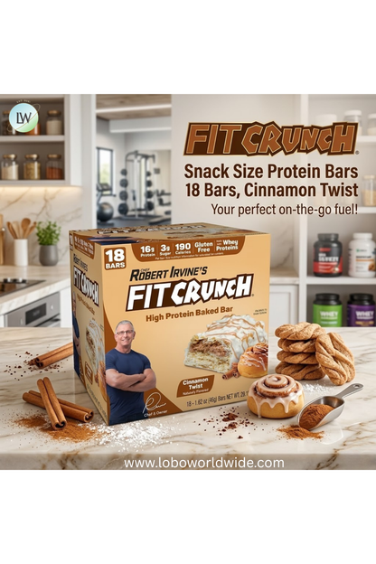 FITCRUNCH High Protein Baked Bars, 1.62 oz. (Pack of 18)
