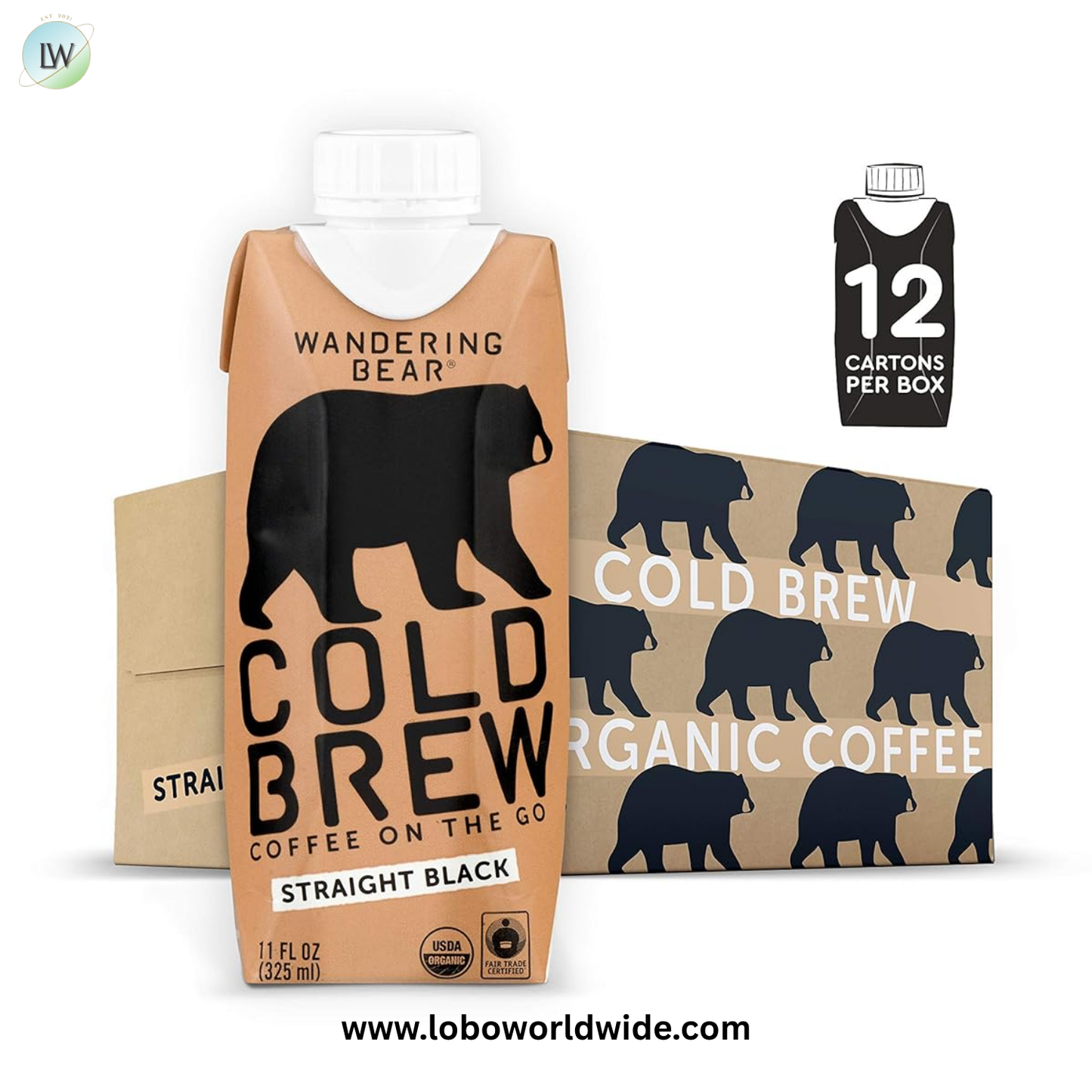 Wandering Bear Organic Straight Black Cold Brew Coffee