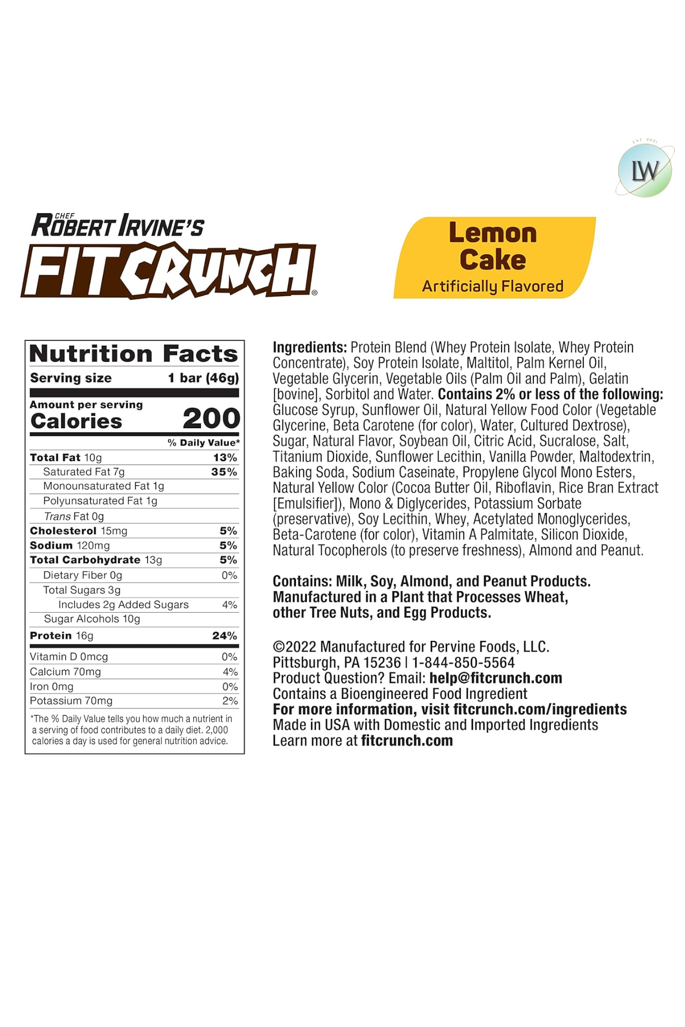 FITCRUNCH High Protein Baked Bars, 1.62 oz. (Pack of 18)