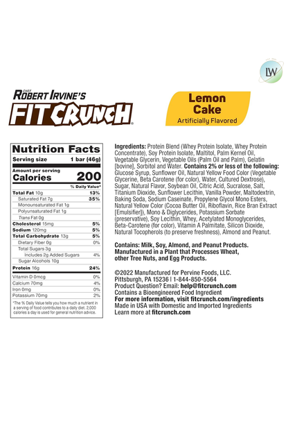 FITCRUNCH High Protein Baked Bars, 1.62 oz. (Pack of 18)