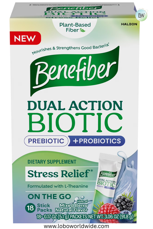 Benefiber Dual Action Biotic Prebiotic and Probiotic Fiber Supplement, 113.5 oz 8 ct.