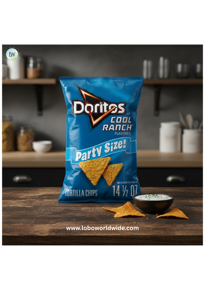 Doritos Cool Ranch Flavored Tortilla Chips, Party Size, 14.05 oz Bag