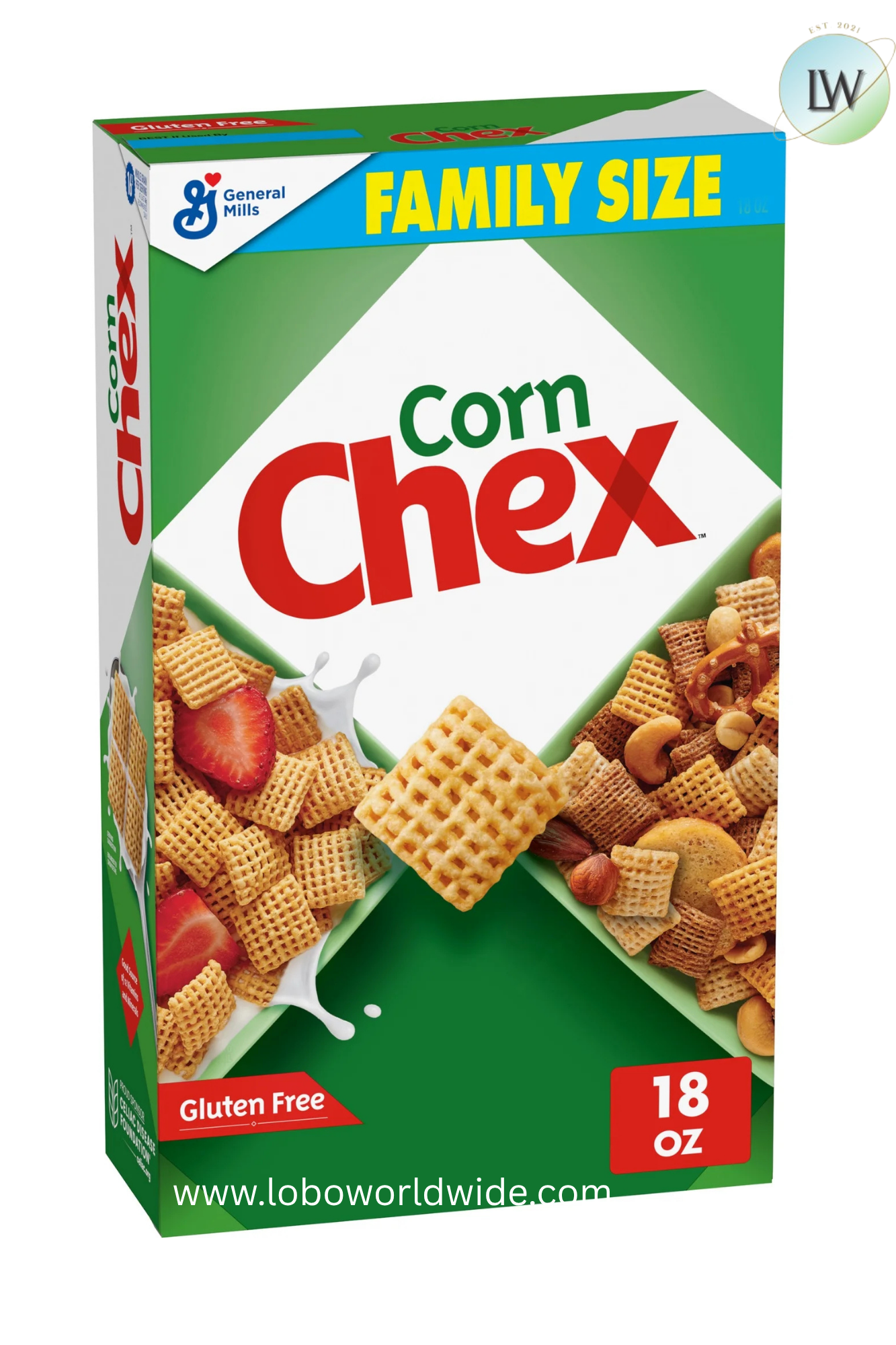 Chex Corn Gluten Free Breakfast Cereal, Family Size, 18 oz
