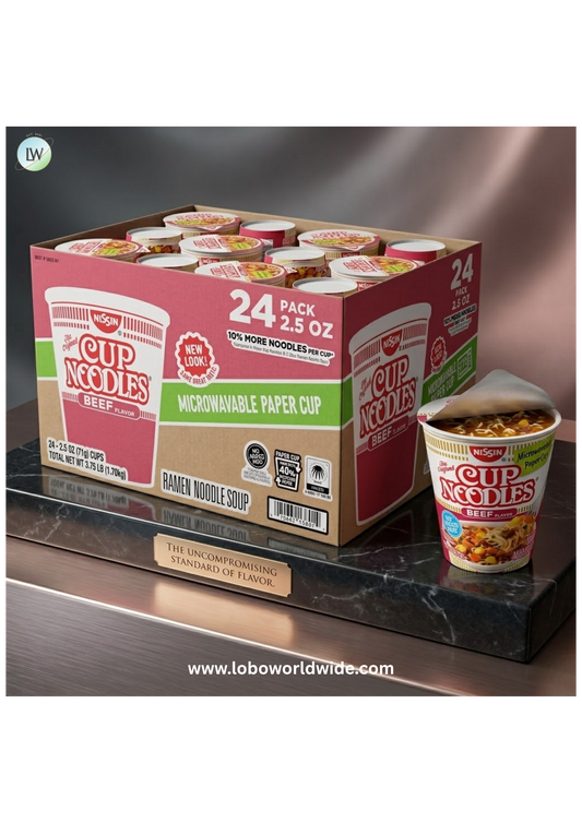 Nissin Cup Noodles, Beef, 2.5 oz, 24-count
