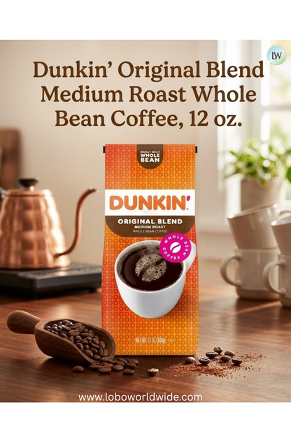 Dunkin’ Medium Roast Whole Bean Coffee, 12 oz.