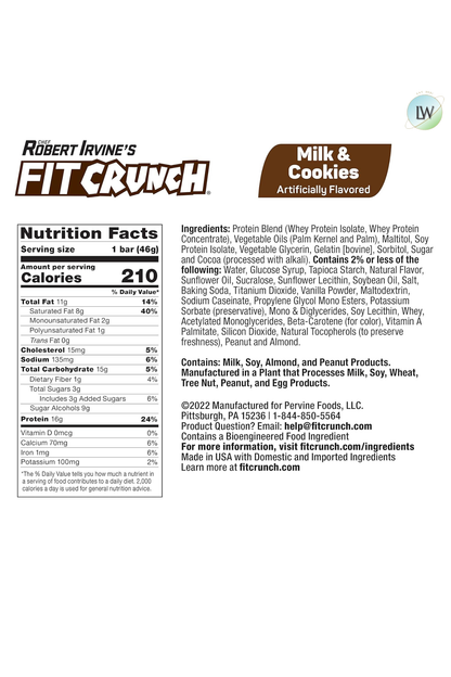 FITCRUNCH High Protein Baked Bars, 1.62 oz. (Pack of 18)