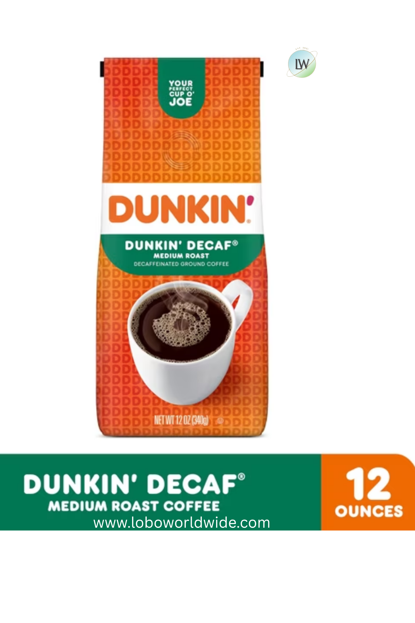 Dunkin’ Medium Roast Whole Bean Coffee, 12 oz.