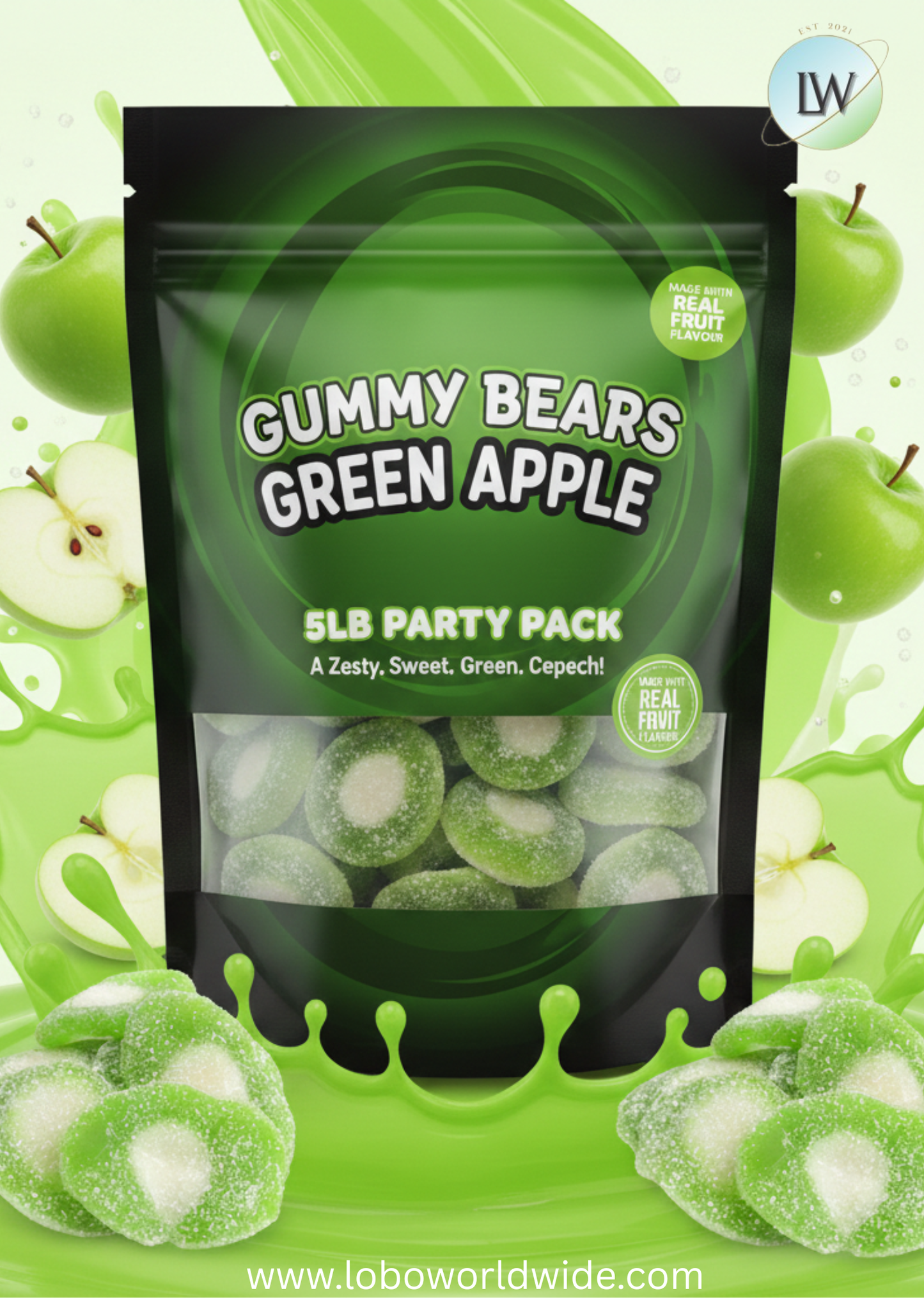 Gummy Bears Green Apple(Various Sizes)