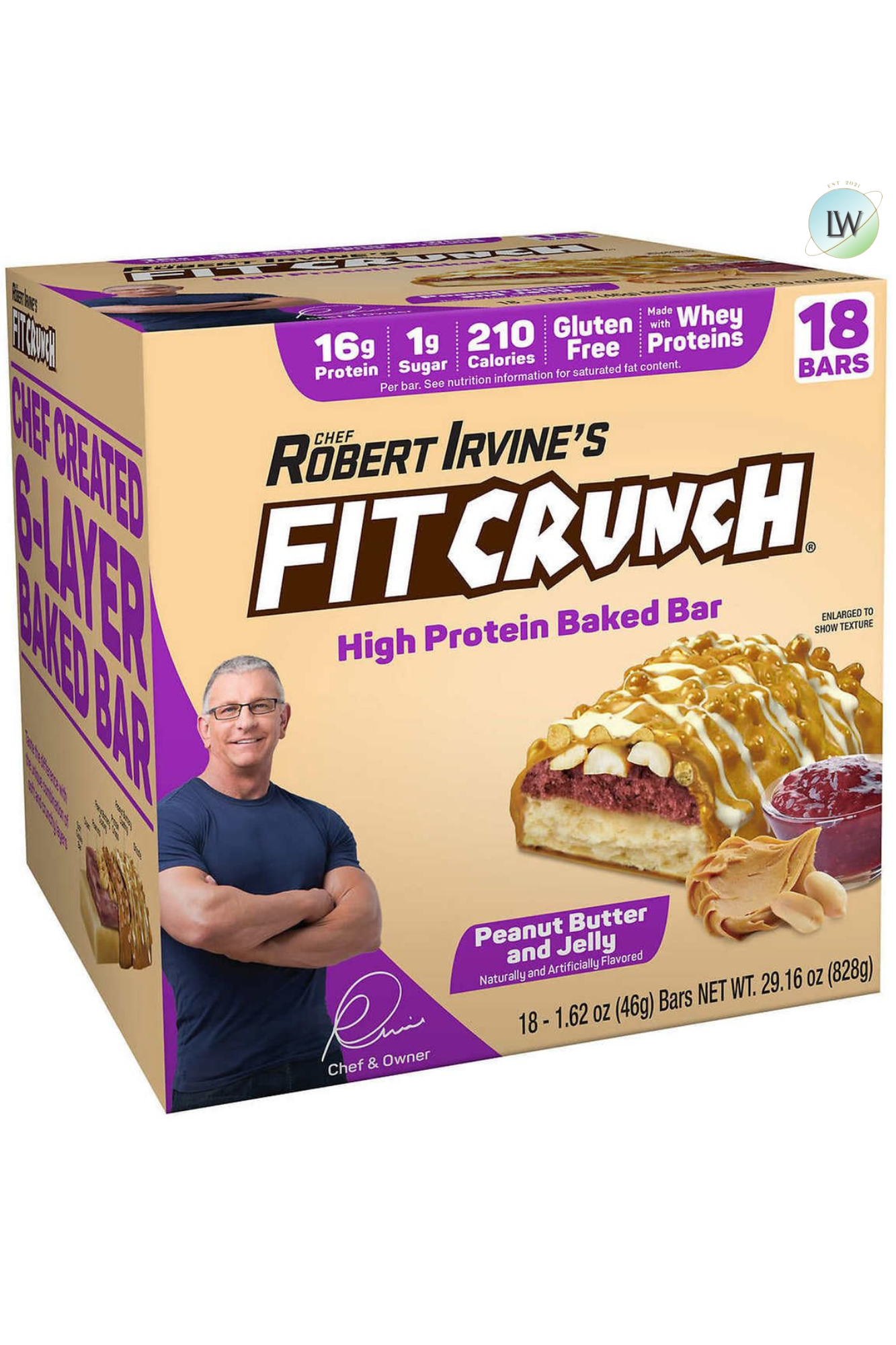 FITCRUNCH High Protein Baked Bars, 1.62 oz. (Pack of 18)