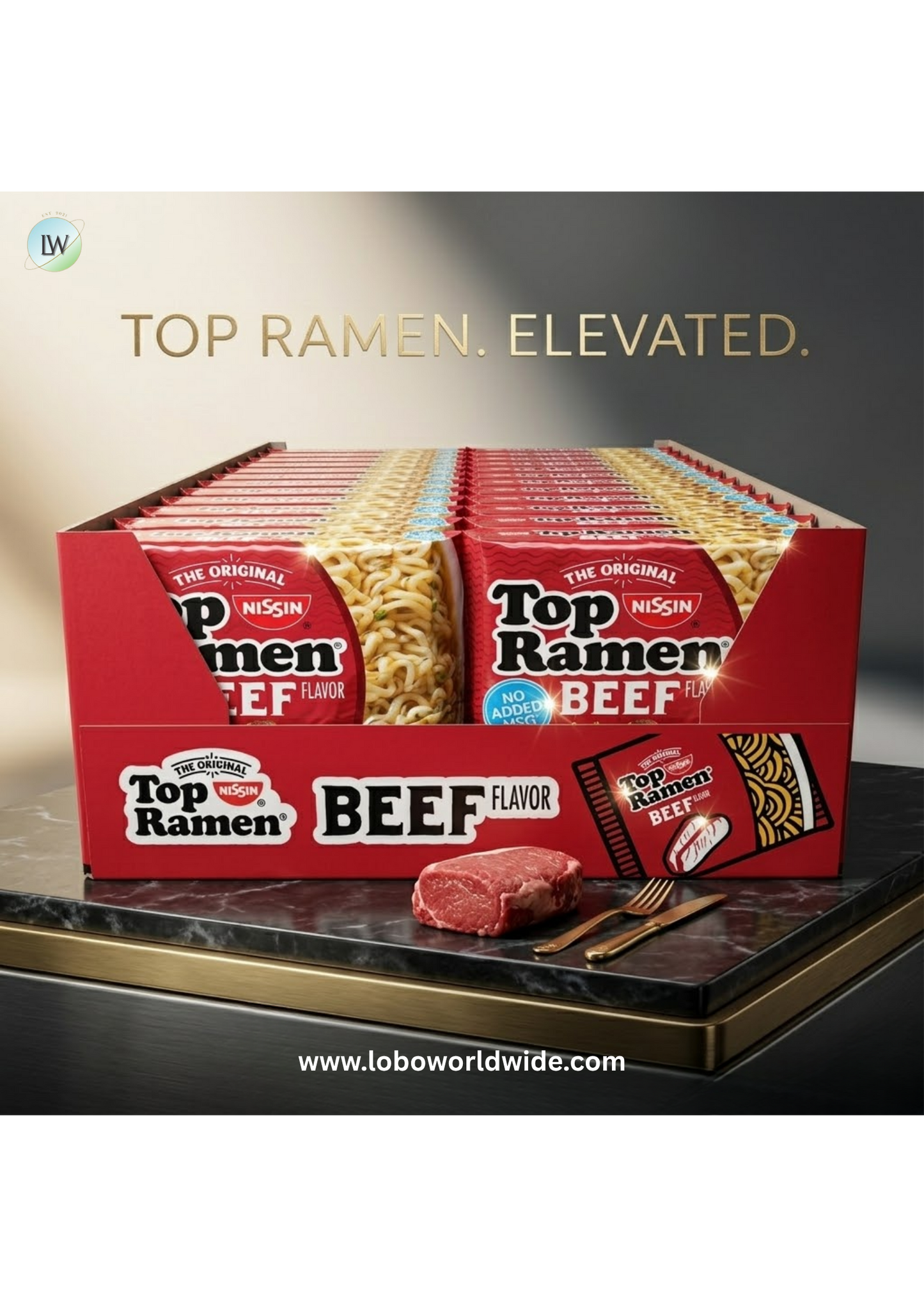 Nissin Top Ramen, Beef, 24 pk.