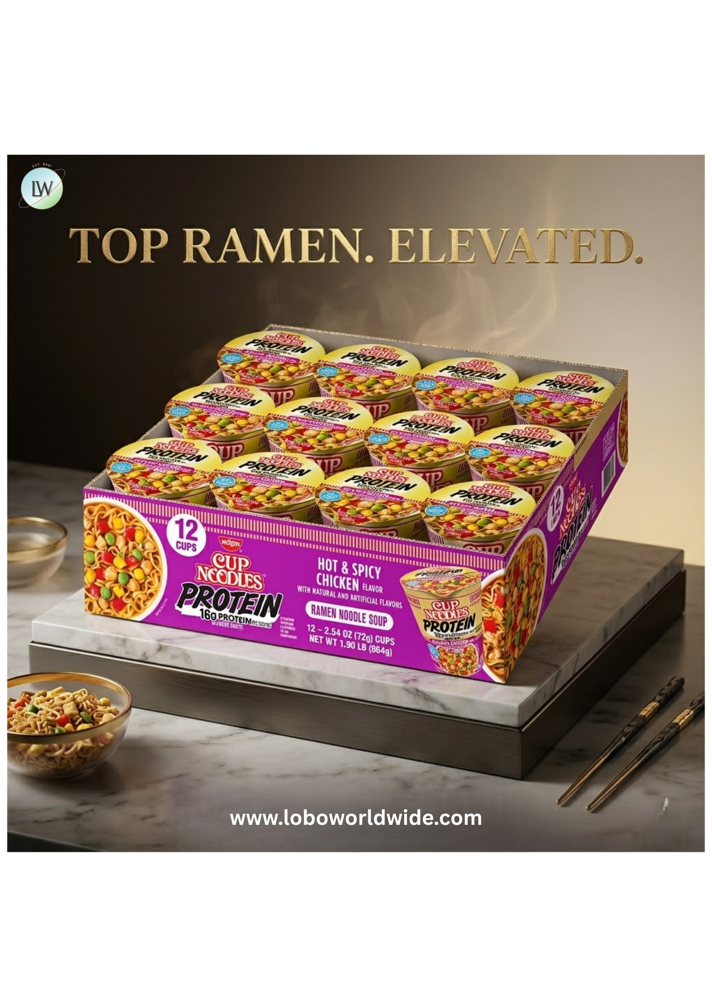 Cup Noodles Protein, 2.54 oz., 12 pk.