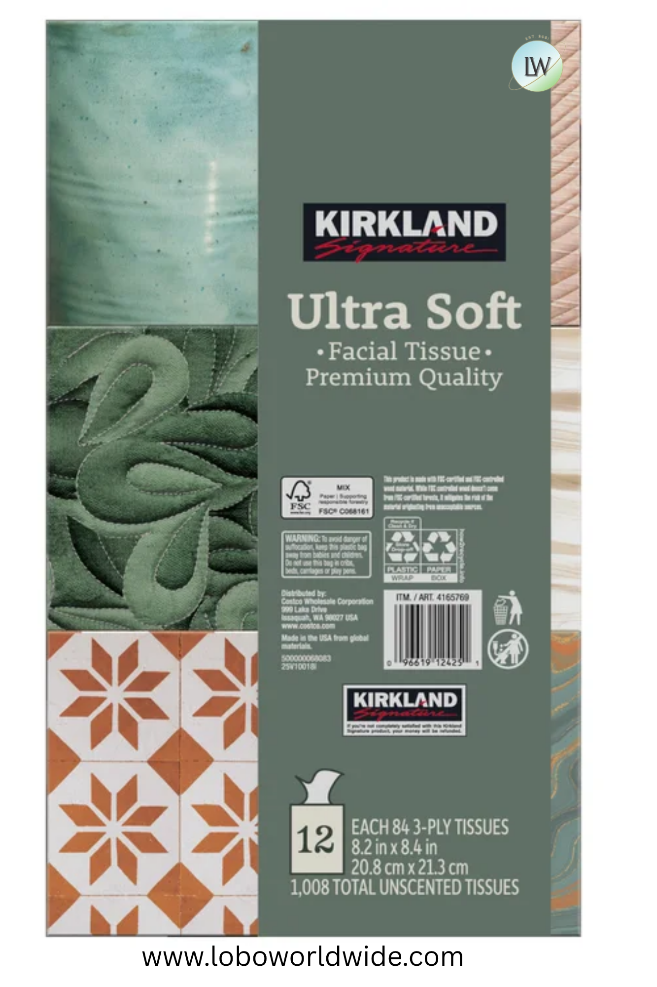 Kirkland Signature Facial Tissue, 3-Ply, 84-count, 12-pack