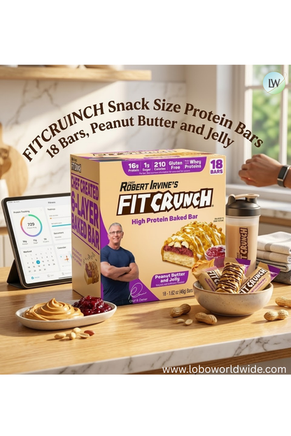 FITCRUNCH High Protein Baked Bars, 1.62 oz. (Pack of 18)