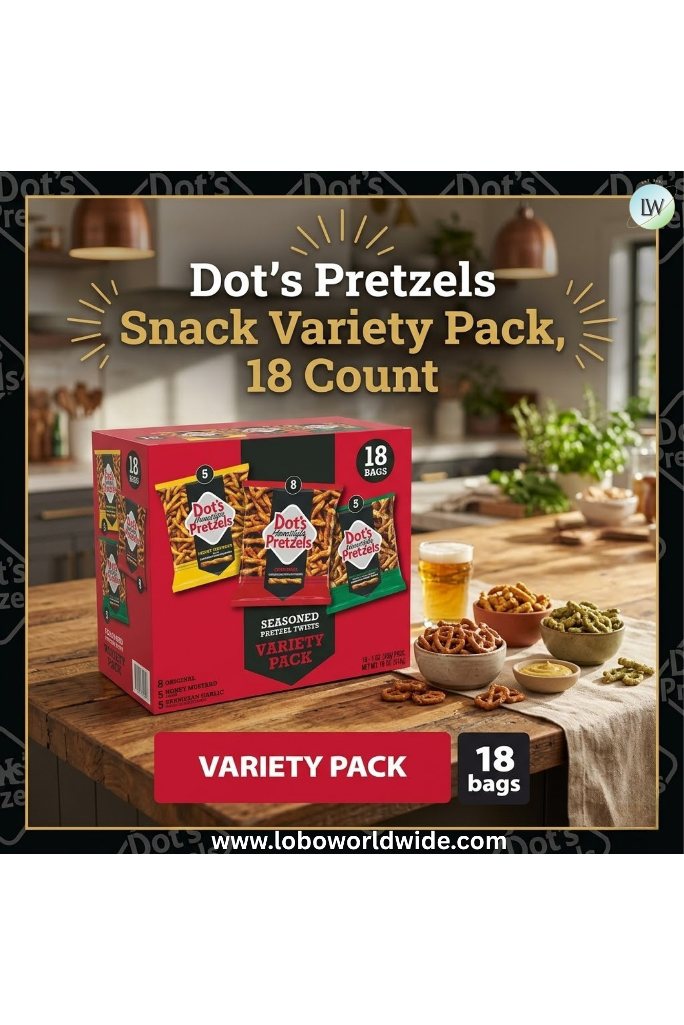 Dot's Pretzels Snack Variety Pack, 113.5 oz 8 ct.