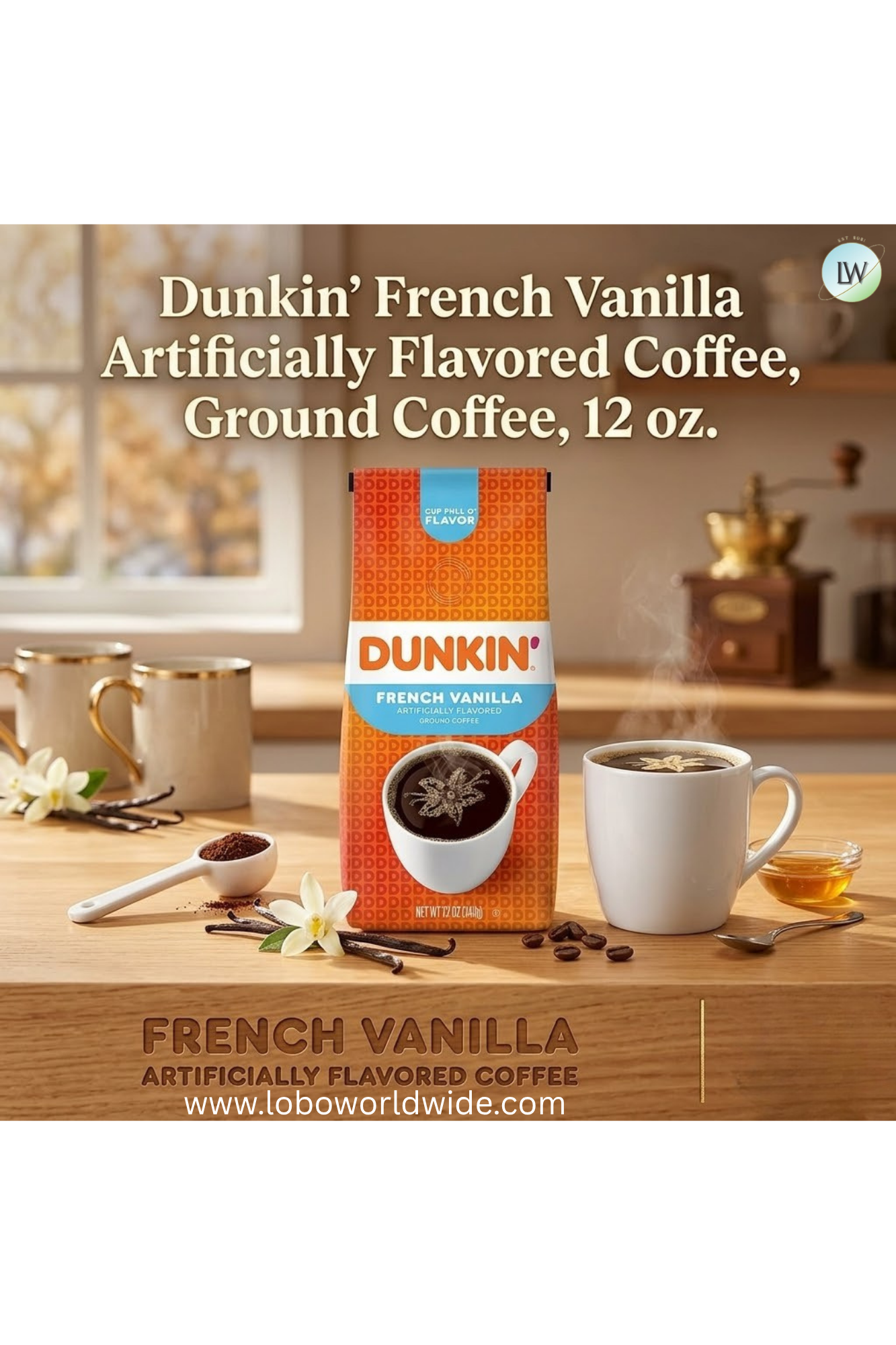 Dunkin’ Medium Roast Whole Bean Coffee, 12 oz.